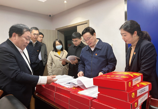2023年11月14日，作者（ 右二） 調研國家統計局調查隊系統黨建工作。