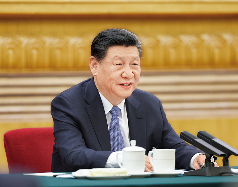 2024年3月5日，中共中央總書記、國家主席、中央軍委主席習近平參加他所在的十四屆全國人大二次會議江蘇代表團審議。 新華社記者 鞠鵬/攝