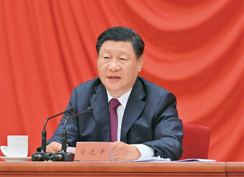 2022年5月10日，慶祝中國共產主義青年團成立100周年大會在北京人民大會堂隆重舉行。中共中央總書記、國家主席、中央軍委主席習近平在大會上發表重要講話。 新華社記者 岳月偉/攝